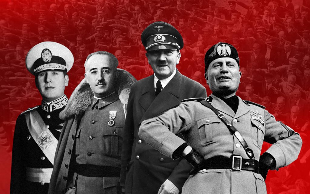 Хуан Перон, Франсиско Франко, Адольф Гитлер, Бенито Муссолини